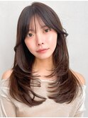 美髪小顔カットこなれヘアエアリーカールセミディワンカール