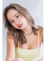 LIBERTE銀座　切りっぱなしミディアム×ハイトーンミルクティー