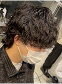 波巻きパーマメンズマッシュウルフツイストスパイラルパーマ