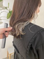 フォト イケブクロ(foto IKEBUKURO)&nbsp;インナーカラー小顔ネビージュオリーブベージュブリーチ