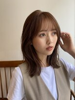 大人かわいいくびレイヤー/小顔シースルー前髪/顔まわりレイヤー