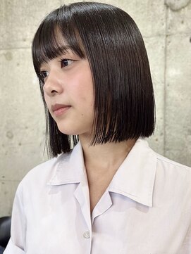 サクラ オモテサンドウ(SAKURA) 縮毛矯正×丸くならない切りっぱなしボブ　表参道美容院