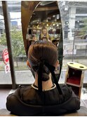 タイトアップスタイル お呼ばれヘア シニヨン