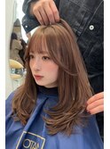 天神大名レイヤーカットブラウンミディアムレイヤー