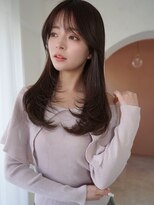 アンジェリカ 鹿児島中央タワー店(ANGELICA) ANGELICA ダークチョコブラウン 顔まわりレイヤー 大人かわいい