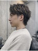 メンズ/白髪ぼかし/刈り上げセンターパート/ハイライト/新宿