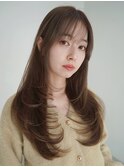 ANGELICA 内巻きロングレイヤー ヌーディーベージュ