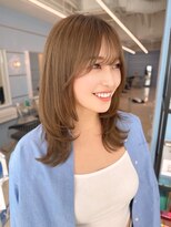 モナザスカイ 栄(MONA the SKY)&nbsp;【MONA】顔周りレイヤー/ミディアムレイヤー/ラテベージュ