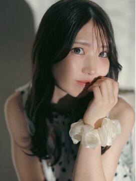 ベレッタ 楠葉店(veretta.) シアーベージュ/大人可愛いロング/束感前髪/うるツヤウェーブ