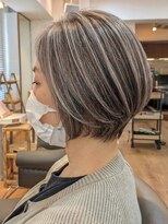 ヘアスタジオルース(HAIR STUDIO LUZ)&nbsp;【艶白髪ぼかし】40代50代60代の大人ボブ/白髪ぼかしハイライト
