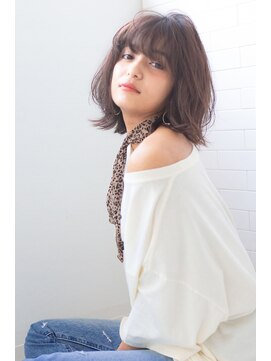 サングース(Sungoose) 人気ミディショコラベージュボブウルフカールベビーバング