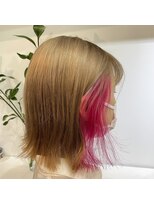 ラフ 原宿(L.a.a.g.f harajuku)&nbsp;ミルクティーベージュ×ビビッドピンク イヤリングカラー@原宿