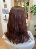 【AMAZING HAIR 中沢店/長島】秋の暖色系カラー/ウェーブロング
