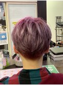 大人可愛いショートボブ◎くすみピンクパープル　3