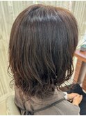 大人可愛い20代30代40代 ミディアムウルフパーマ ハイライト