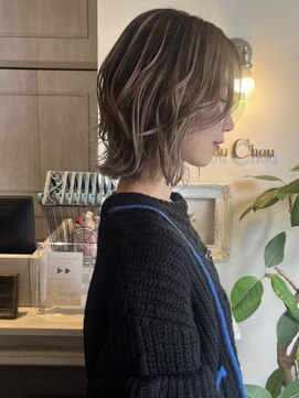 ヘアーデザイン シュシュ(hair design Chou Chou by Yone) レイヤーボブ/バレイヤージュ/ハイライトカラー／ハイトーン