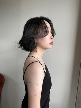 ティック 福井鯖江店(tic.) 前髪なし/ボブ/寒色系カラー/レイヤーボブ