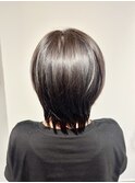 艶感大人ショート/髪質改善/透明感カラー/小顔カット/30代/40代