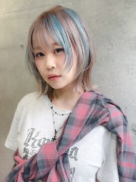 キャロルガーデンズ ボコカ 表参道(Carroll Gardens bococa) 【ブリーチ】ダブルカラー デザインカラー ベージュ azu