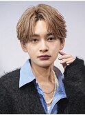 韓国マッシュカルマパーマコンマバングセンターパート黒髪ウルフ
