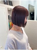 カシスブラウン/ボブ/艶/上品/レッド【SYUK高円寺】kanna