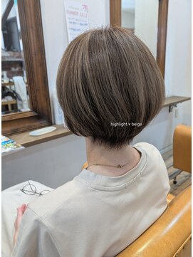 白髪ぼかしカラー×ベージュカラー