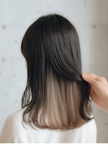 アース 天満橋店(HAIR & MAKE EARTH)&nbsp;春カラー◆セミロング×インナーカラーシルバー×韓国風ヘア