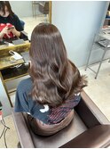 イメチェンハッシュカットフルバング似合わせレッドブラウン