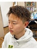 横浜メンズヘアツーブロックパーマツイストスパイラル刈り上げ