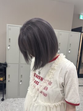 シカ 神戸三宮元町店(Cica) ラベンダー ボブ グレージュ 色落ち綺麗  三宮 ブリーチ