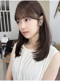 小顔レイヤーカット×ナチュラルグレージュ30代40代50代