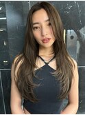 韓国ヘアーハッシュカットレイヤーカットグレージュブリーチ無し