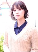 自然乾燥で決まるクセ毛風ボブヘアー