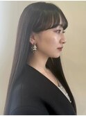 ストレートロング×シースルーバング