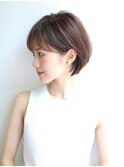 ナチュラルショートミニウルフチェリーブラウン20代30代40代50代