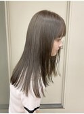 ブリーチなしグレージュ10代20代ロング