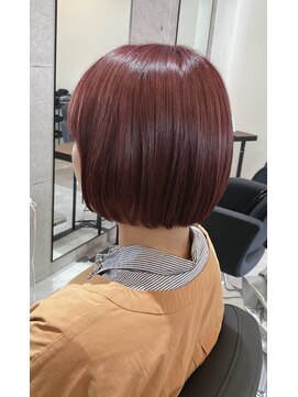 アトレ(atre) 【ブリーチなしダブルカラー】レッドブラウン×ボブ