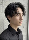 波巻きシャドウ波巻きパーマ縦落ちパーマアクティブショート