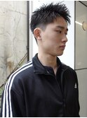 外国人風スパイキーショート刈り上げピンパーマニュアンスパーマ