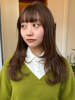 ユニバイリサ 天神大名店(uni by risa) ショコラブラウン シースルーバング ワンカール セミロング
