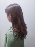 ナチュラルロング×レッド