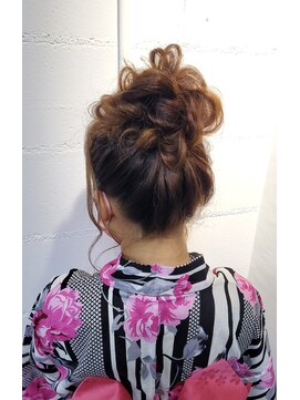 パリスパート2 浴衣 お団子 ゆるふわ 可愛い ヘアアレンジ