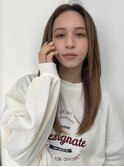 大人クールな前髪なしストレートスタイル