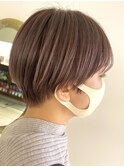 ショートスタイル×ピンクベージュ