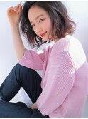 フレンチボブ　ニュアンスカール　暖色系カラー