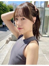 ノラ ヘアーサロン(NORA HAIR SALON) ナチュラル小顔前髪あり後れ毛サイドバング結べるボブくびれヘア