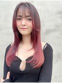 新潟／万代　　ロングレイヤーグラデーションローズ