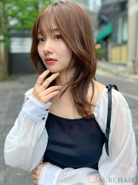 オーブ ヘアーノーブル 福津店(AUBE HAIR noble) 20代・30代_韓国風くびれ巻きミディ