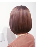 グラデーションボブ&グレーパールブラウンカラー