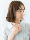 ミルクティーカラーエアリーウェーブボブb古河10代20代30代